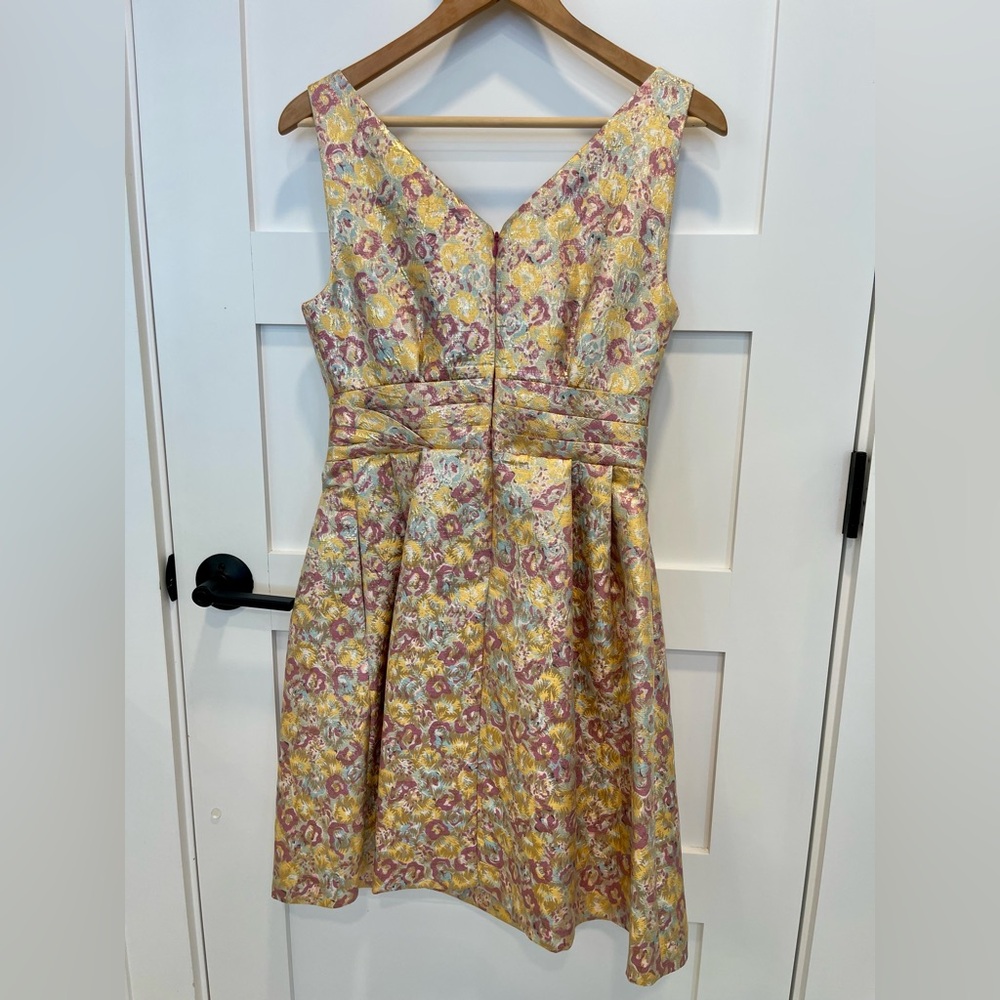 NWT! Zac Posen gold brocade dress with bow 4 - Picture 6 of 11